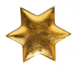 Talíř keramický zlatá hvězda 30cm | Dekorace - Párty